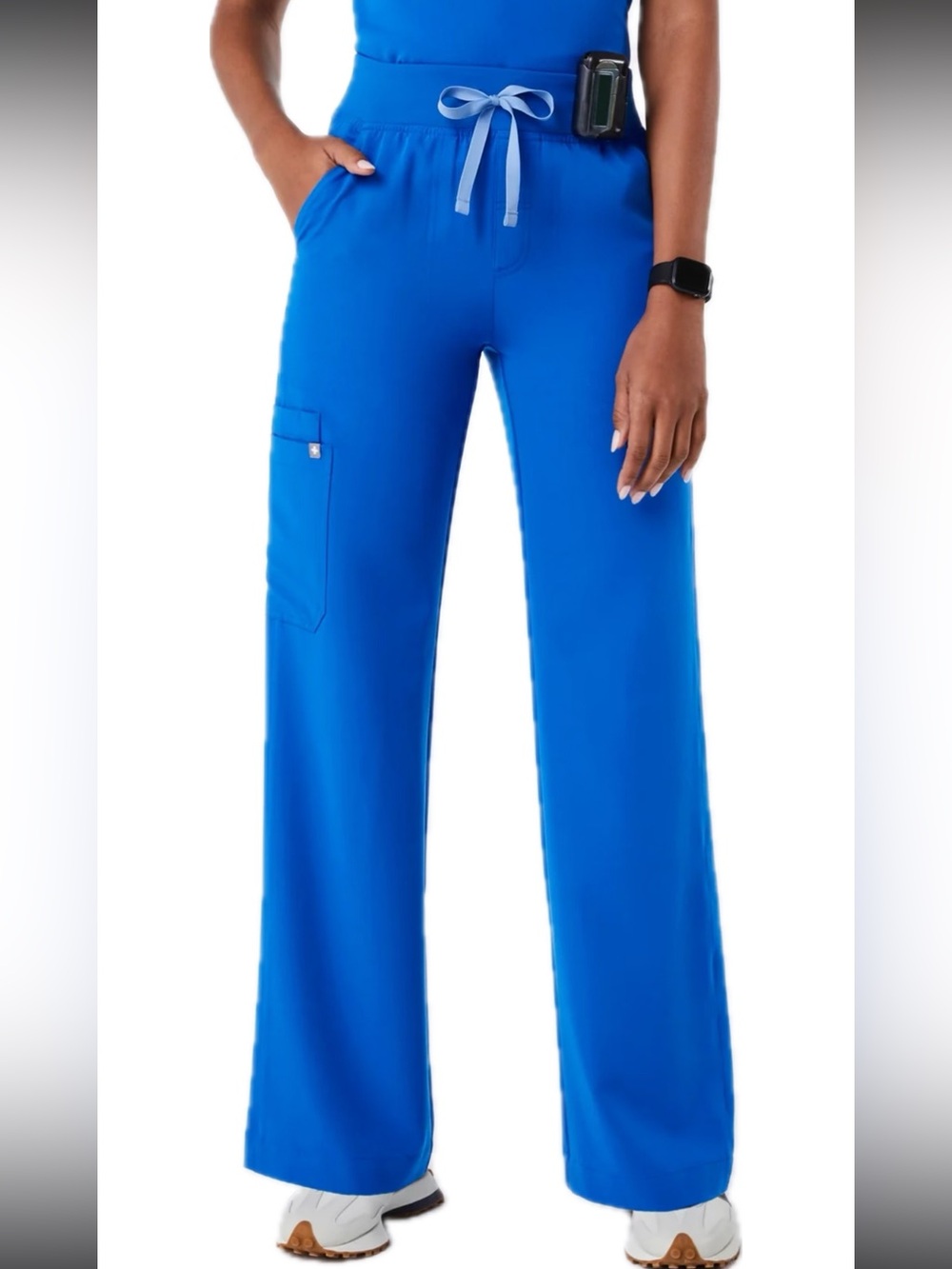 FIGS High-waisted Isabel wide leg scrub pant in royal blue, Small